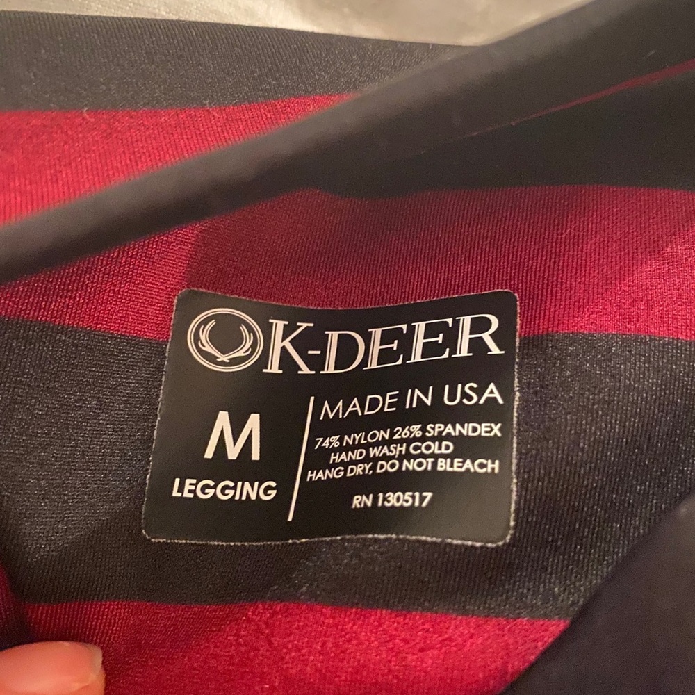 K deer Cathy red stripe leggings